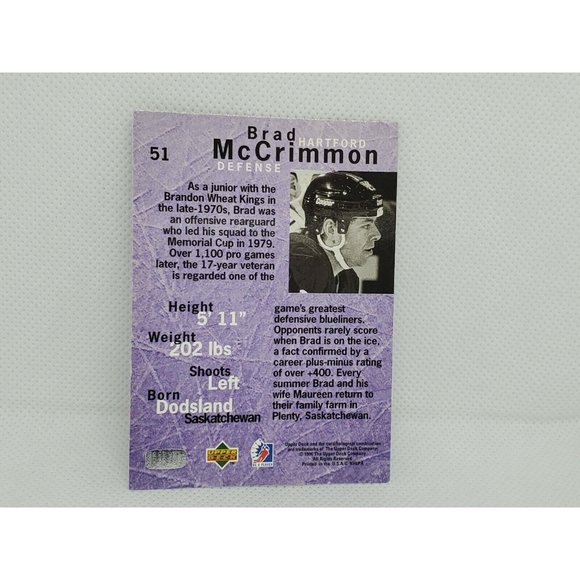 3 Vintage Upper Deck Be A Player Hartford Hockey Collectible Trading Cards - Picture 6 of 11